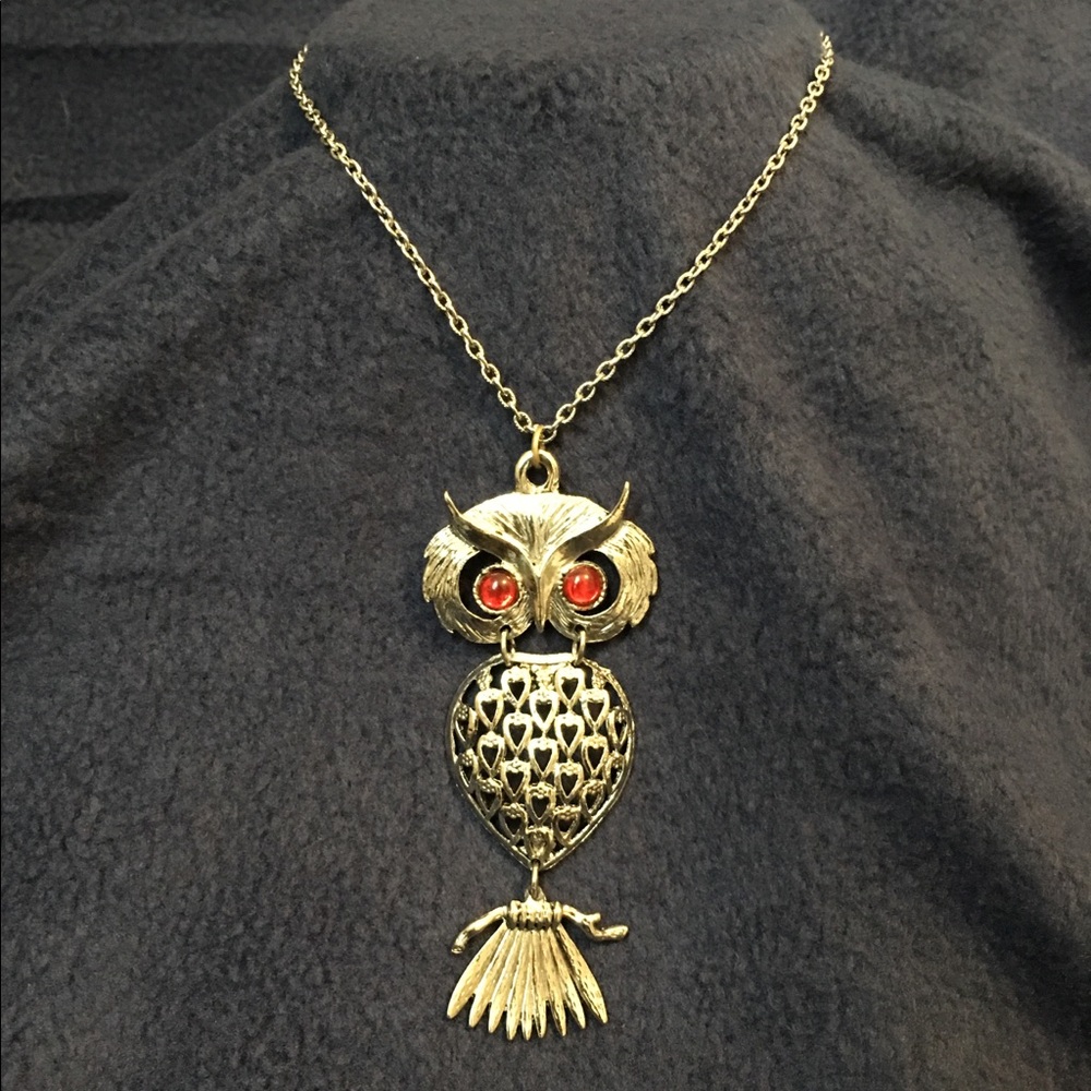 Owl Pendant Retro Vintage Necklace Costume Jewelry